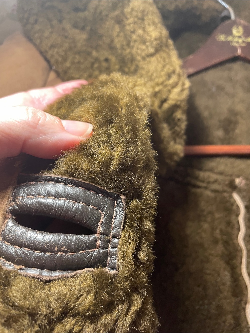 Shearling International Brown Natural Sheepskin Jacket with Plush Collar - Picture 10 of 12